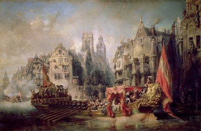 De aankomst van Fernando Alvarez de Toledo, hertog van Alba (1508-82) in Rotterdam in 1567, 1844 door Eugene Isabey